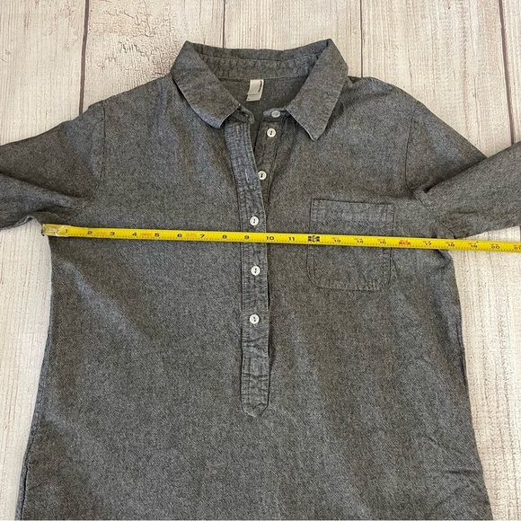 AMERICAN APPAREL Women’s Chambray Henley Shirt Dress Grey Size Small - Picture 5 of 8
